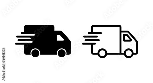 Delivery truck icon vector illustration. Delivery truck sign and symbol. Shipping fast delivery icon