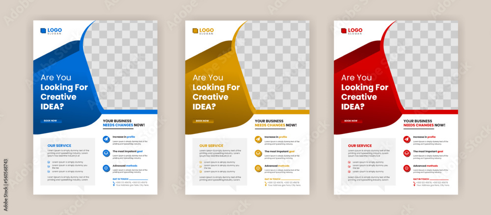 business flyer Template  Corporate Flyer pamphlet brochure cover design layout with abstract shape Colorful concepts