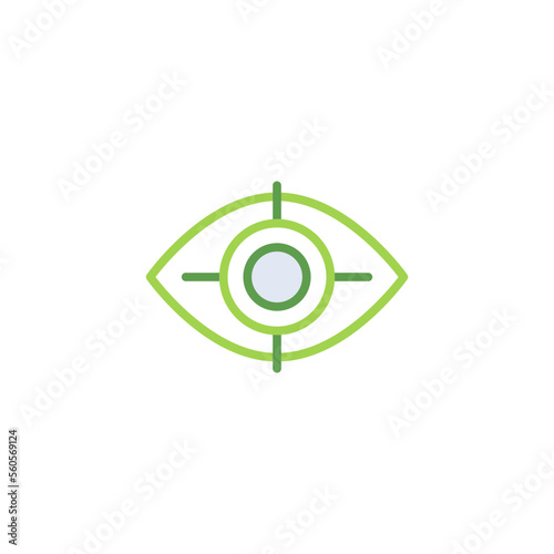 Focus business icon with green duotone style. Corporate, currency, database, development, discover, document, e commerce. Vector illustration