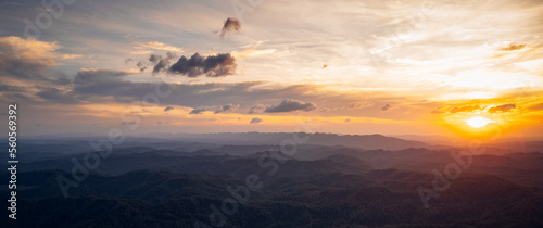 Sunset over the Appalachia mountains in Virginia