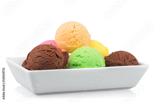 Ice Cream Scoops in Bowl