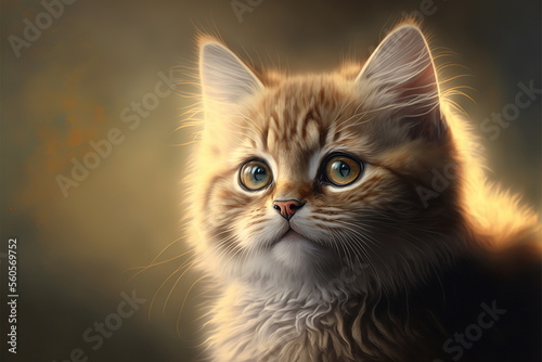 closeup cute cat portrait, lovely animal, Made by AI,Artificial intelligence