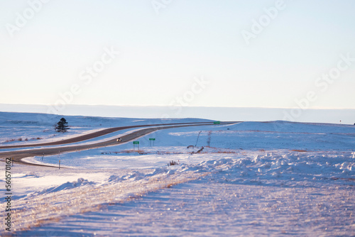 I-90 interstate highway in winter photo