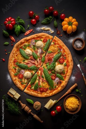 Gourmet Pizza Plated for Food Photography