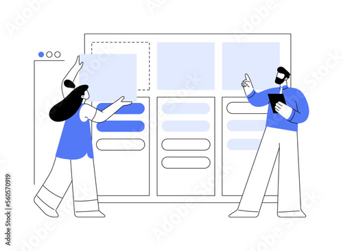 Kanban board abstract concept vector illustration.