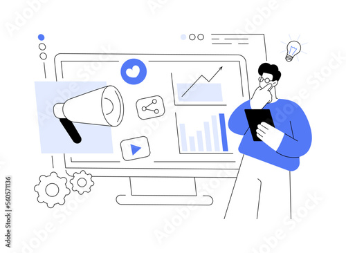 Social media management abstract concept vector illustration.