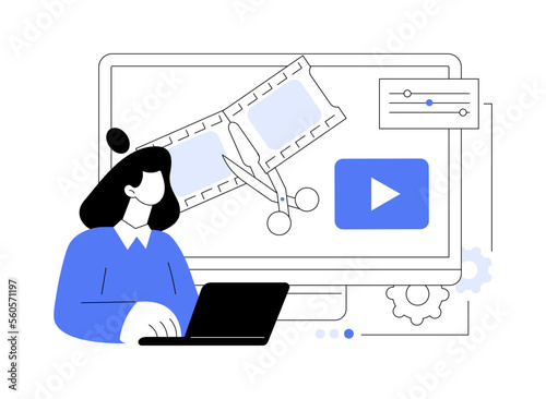 Video content marketing abstract concept vector illustration.
