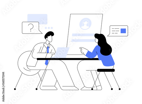 Job interview abstract concept vector illustration.