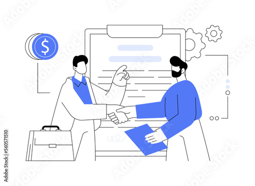 Employment agreement abstract concept vector illustration.
