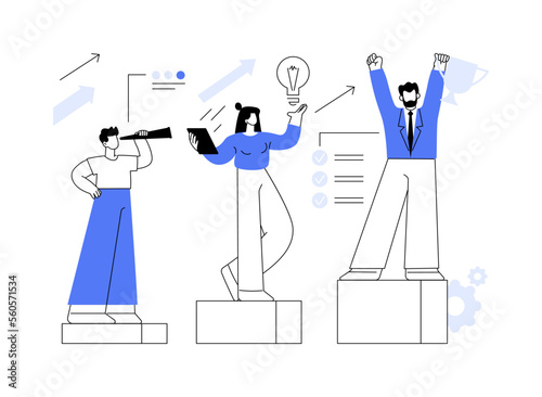Corporate ladder abstract concept vector illustration.
