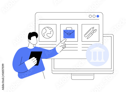 Course enrollment abstract concept vector illustration.