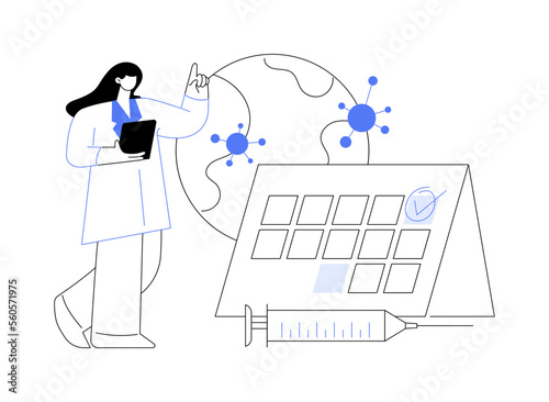 Immunization schedule abstract concept vector illustration.