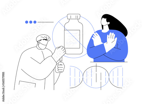 Refusal of vaccination abstract concept vector illustration.