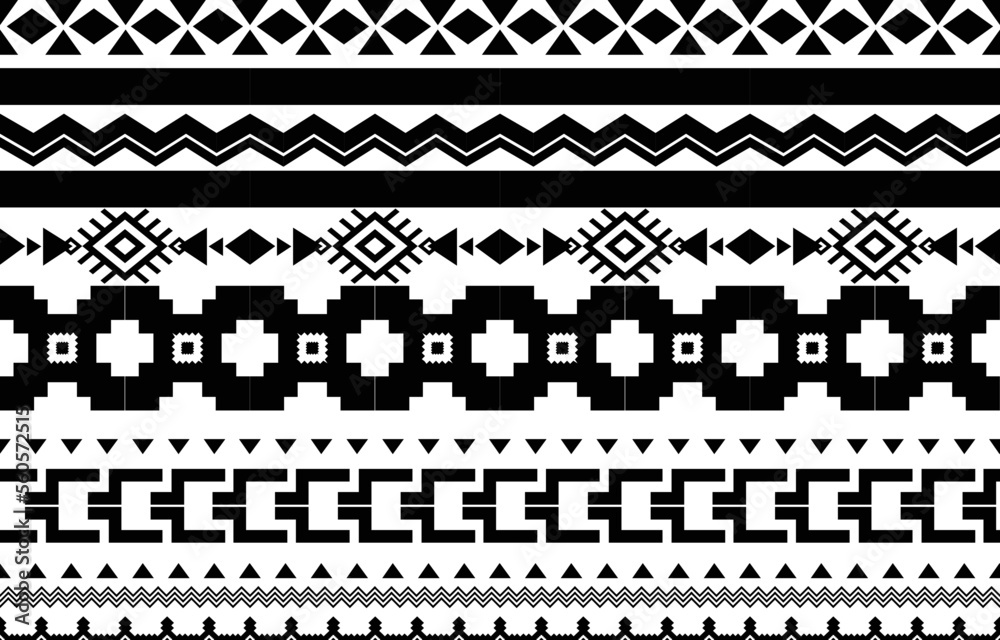 African tribal black and white abstract ethnic geometric pattern ...