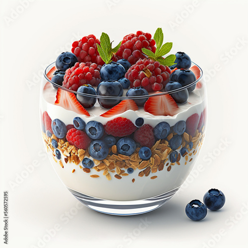 Healthy Granola, Yogurt and Berries Breakfast