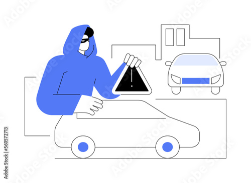 Road fraud abstract concept vector illustration.