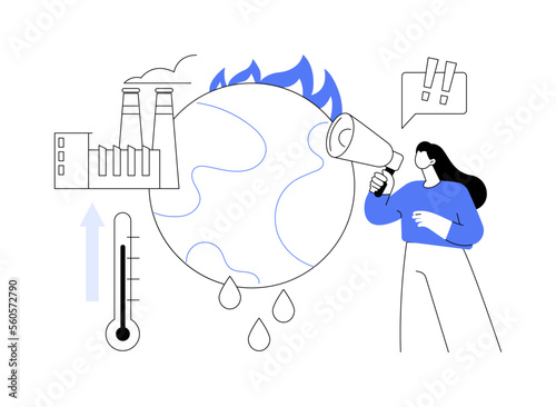Global warming abstract concept vector illustration.