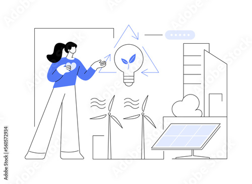 Sustainable energy abstract concept vector illustration.