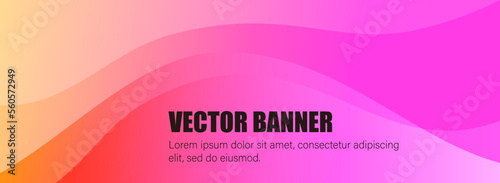 明るいピンクとオレンジ色の曲線グラデーションで描かれたアブストラクト背景画像。ヘッダー、バナー用