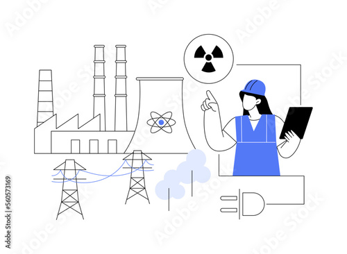 Nuclear energy abstract concept vector illustration.