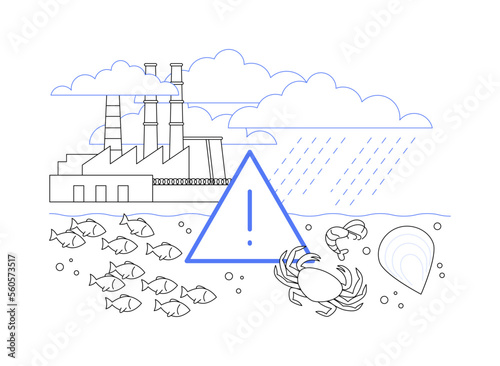 Ocean acidification abstract concept vector illustration.