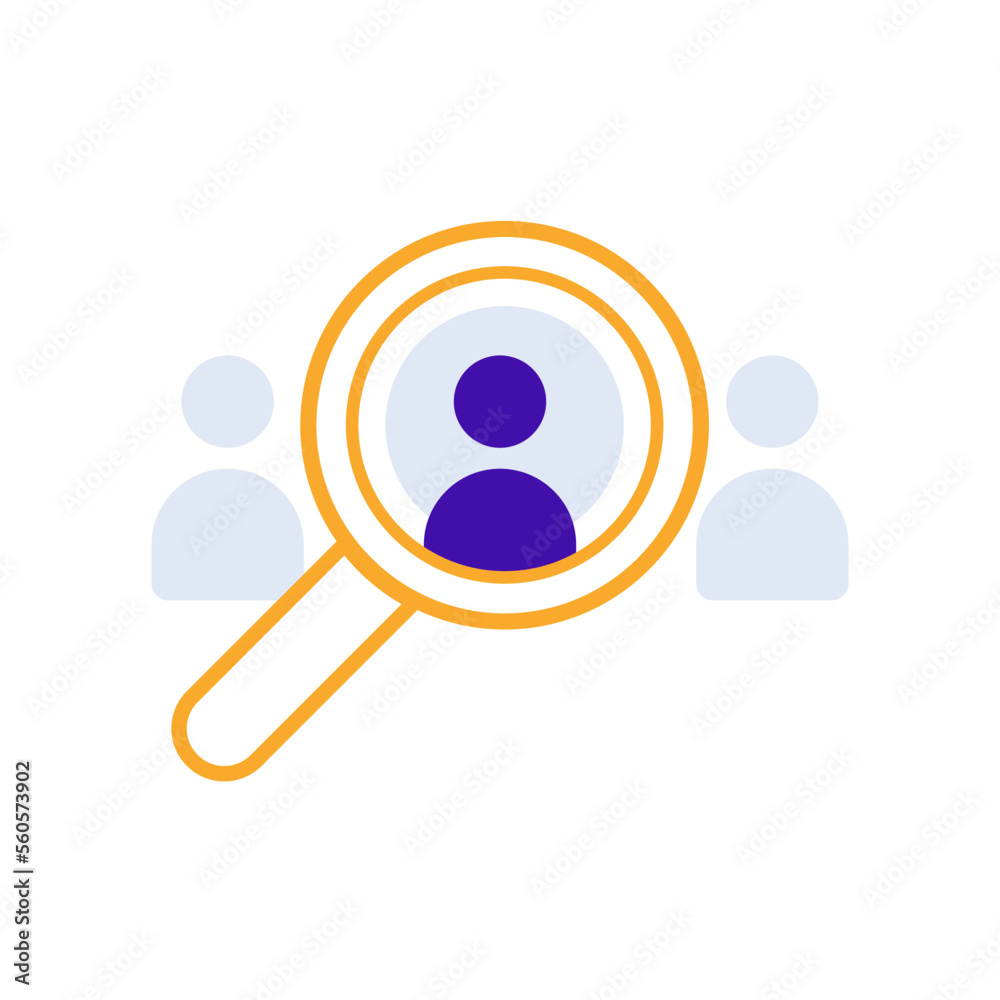 Recruitment business icon with purple orange outline style. symbol, set, web, line, technology, internet, design. Vector Illustration Recruitment business icon with purple orange outline style. symbol, set, web, line, technology, internet, design. Vector Illustration