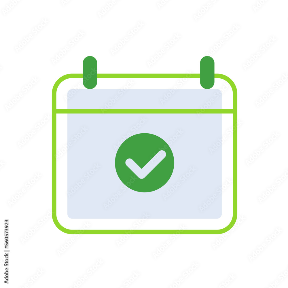 Calendar business icon with green outline style. symbol, set, web, line, technology, internet, design. Vector Illustration Calendar business icon with green outline style. symbol, set, web, line, technology, internet, design. Vector Illustration