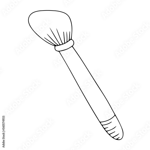 Doodle illustration of a makeup brush vector icon