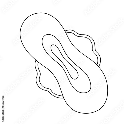 Doodle illustration of a feminine sanitary pad icon, vector