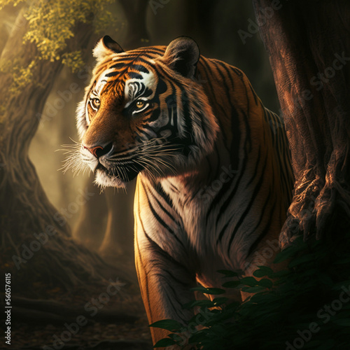 portrait of a tiger in forest