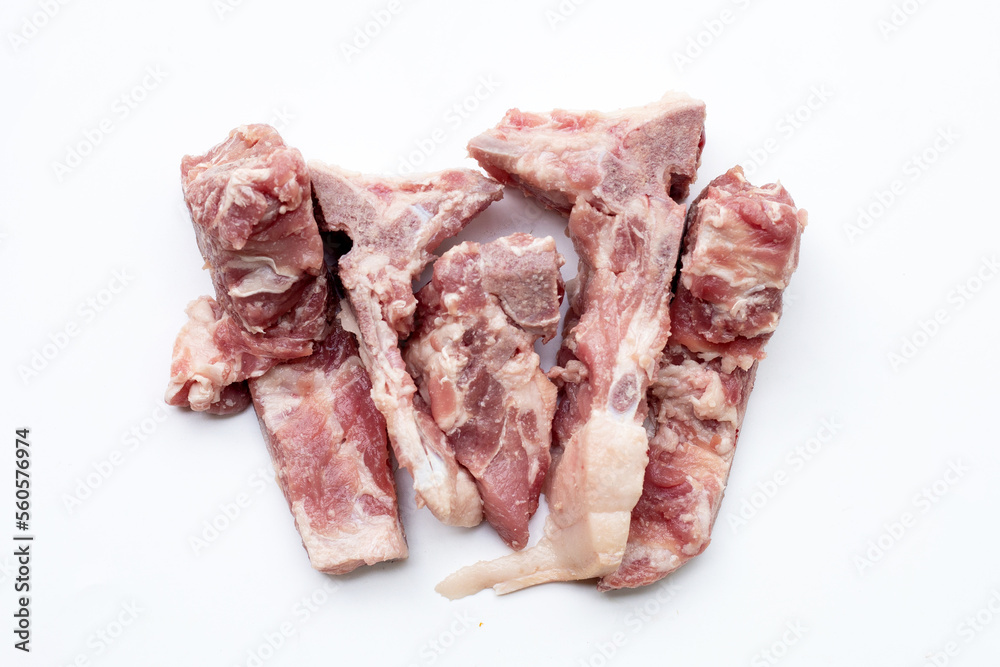 Raw pork bone isolated on white background. Raw pork bone isolated on white background.