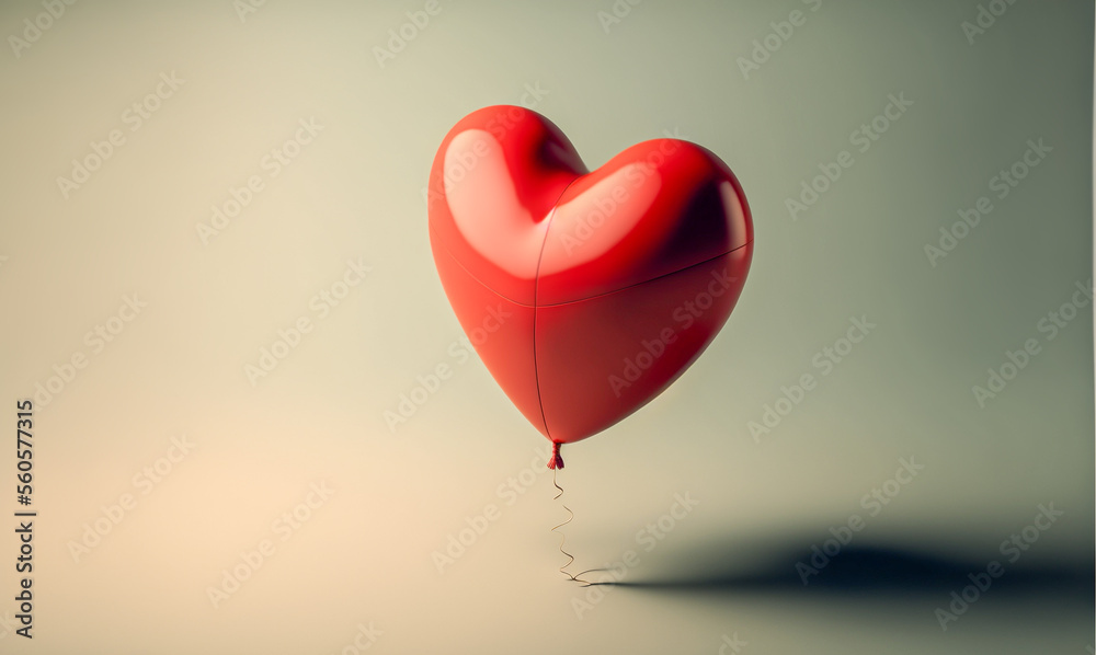 heart shape  balloon on clear background, AI generate