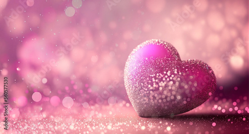 heart shape glitter background of valentine day, AI generate