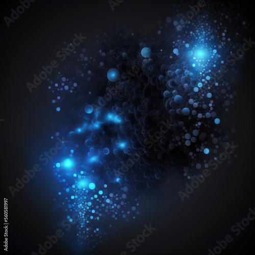 Dark blue and glow particle abstract background illustration