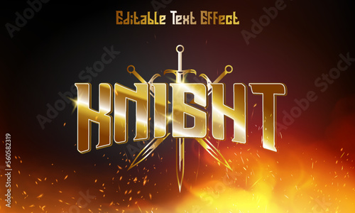 3D Knight editable vector text effect 