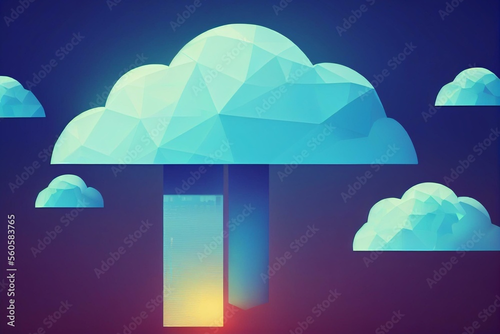 data transfer cloud computing technology concept. There is a large ...