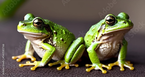 frog, macro shot, illustration, Generative AI