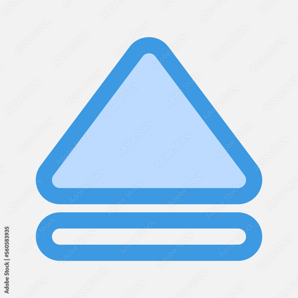 Eject icon in blue style about multimedia, use for website mobile app presentation Eject icon in blue style about multimedia, use for website mobile app presentation
