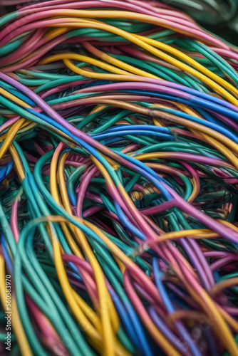 Electric Wiring Multicolored Installation Cable. IA technology © inteamvideo