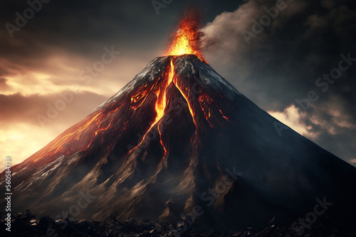 A huge volcano is erupting With Generative AI © Natthithin