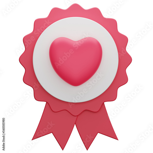Charity love badge 3D Illustration