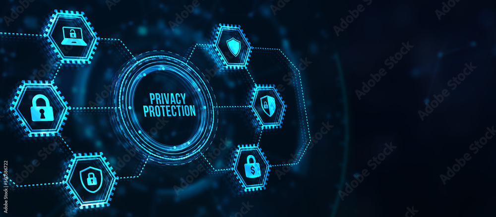 Fototapeta premium Internet, business, Technology and network concept. Cyber security data protection business technology privacy concept. 3d illustration