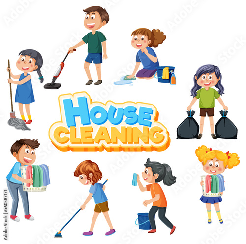 Kids cleaning at home set