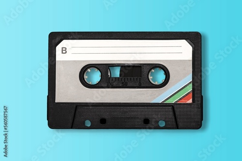 Old retro Audio cassette on the desk