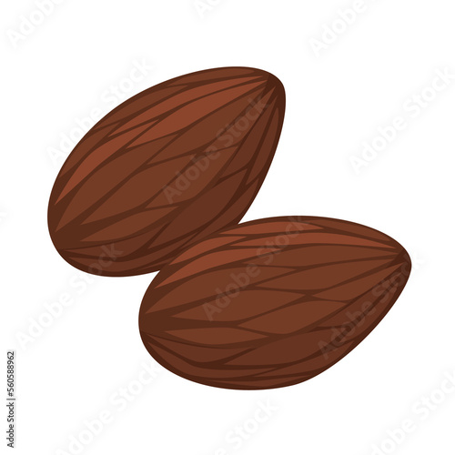 almonds on a white background