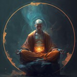 a zen monk meditating 