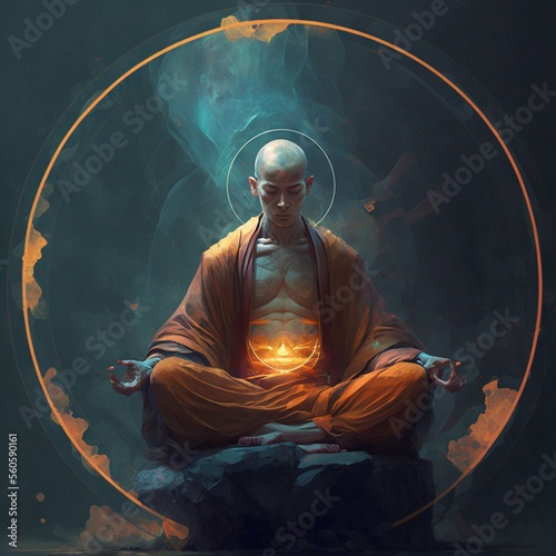 Photo a zen monk meditating