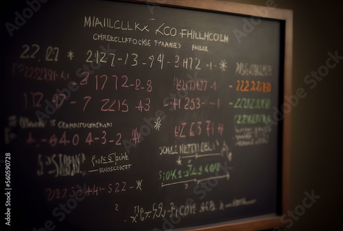 chalkboard with an equation or diagram on it, representing the process of problem-solving and learning (AI Generated)
