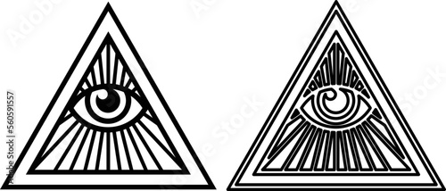 Eye of providence symbol. Illuminati sign vector illustration. photo