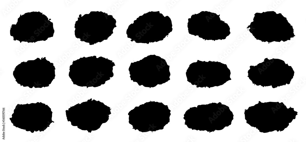 Round circle brush stroke vector collection